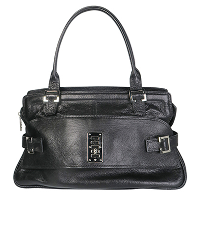 Maggie Tote, &pound;150, Handbags, Black, Leather, Front view
